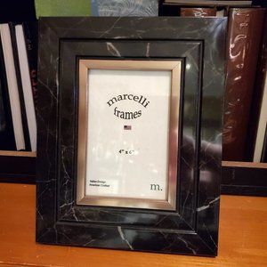 FG Galassi & Marcelli Frames One 4"x6" Faux Marble & Gold Tri Step Modern Frame